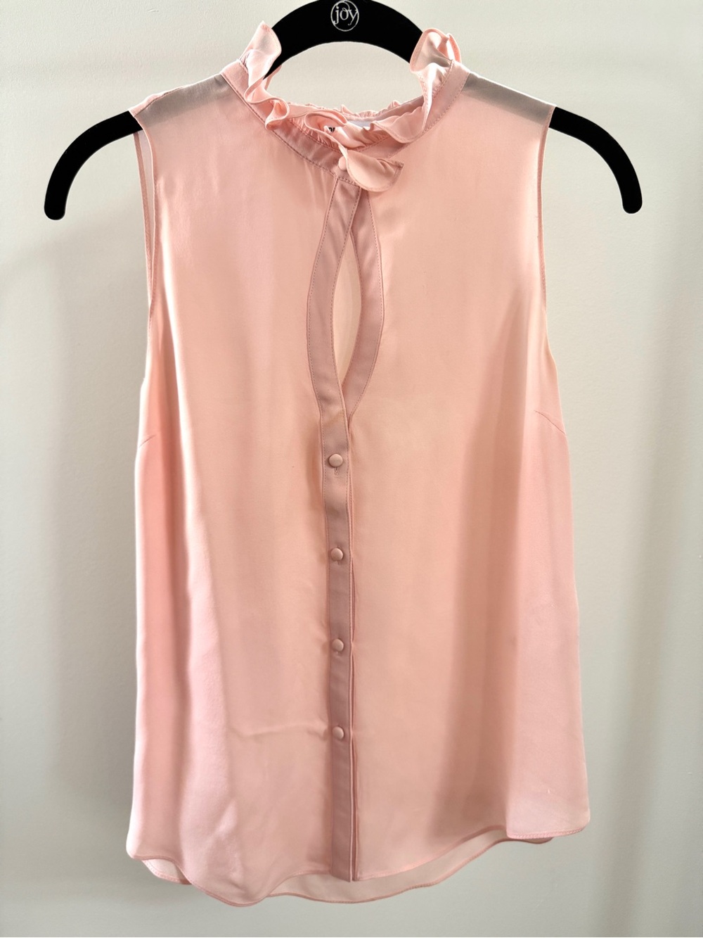 Elizabeth and James Pink Silk Keyhole Tank Blouse | Size S